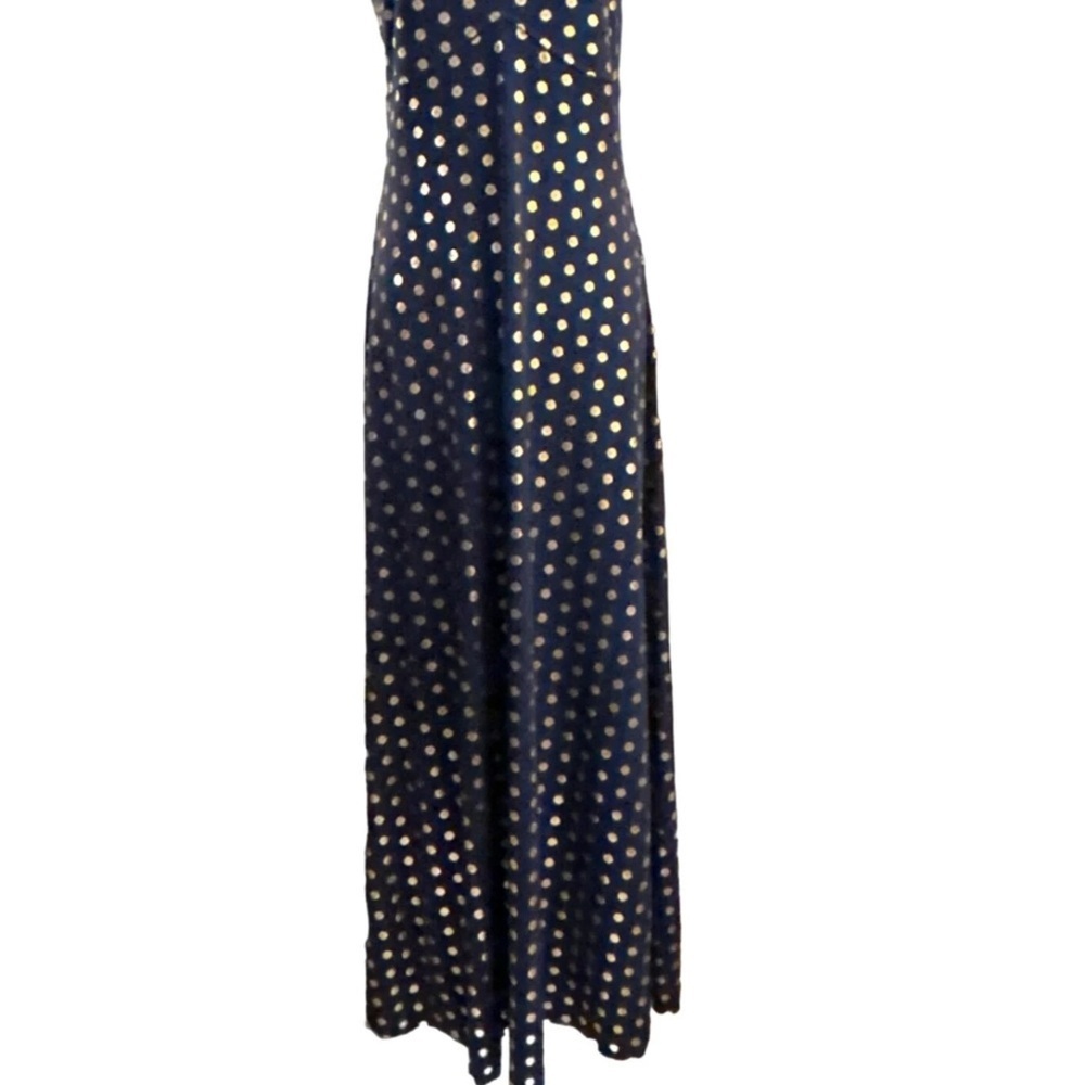 Michael Kors Women’s Navy and Gold Maxi Dress Size XS - Picture 12 of 13